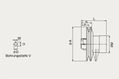 Abmessungen Drehzahlwechsler mit Riemenschreibe Modell PL