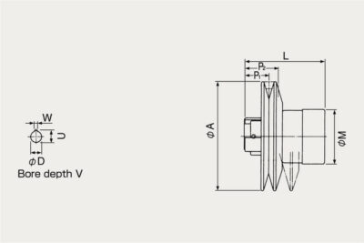 Dimensions Speed changer with pulley model PL