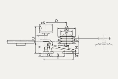 Abmessungen Drehzahlwechsler mit Riemenscheibe Modell U