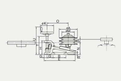 Dimensions Speed changer with pulley model U