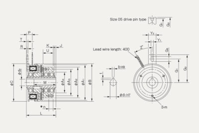 Dimensions electromagnetic clutch CSZ