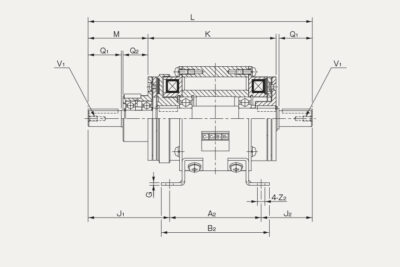 Abmessungen elektromagnetische Kupplungs- und Bremsmodul Modell 121