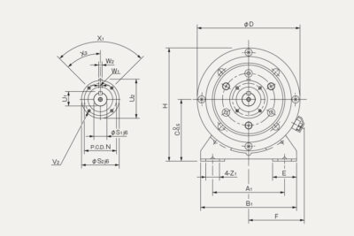 Abmessungen elektromagnetische Kupplungs- und Bremsmodul Modell 122