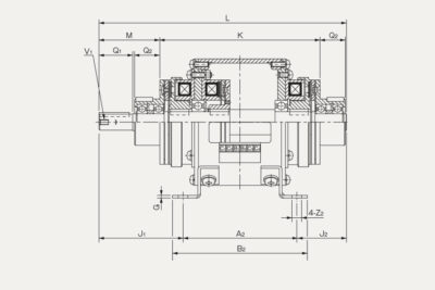 Abmessungen elektromagnetische Kupplungs- und Bremsmodul Modell 122