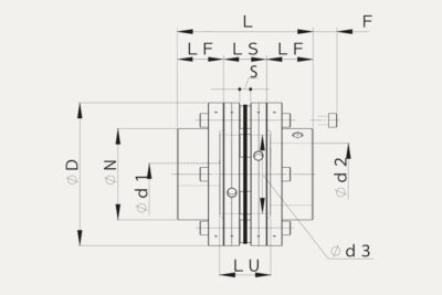 Abmessungen Lamellenkupplung Servoflex SFU SS