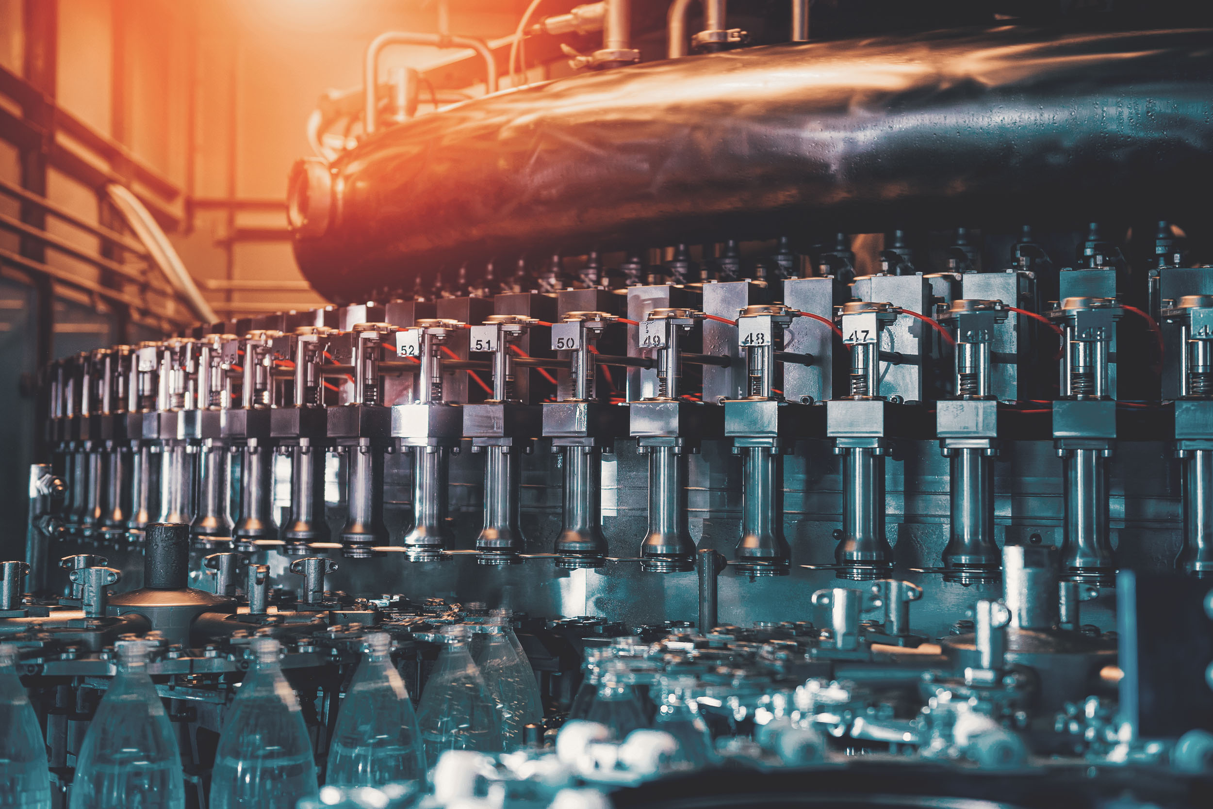 Filling machine for water bottles