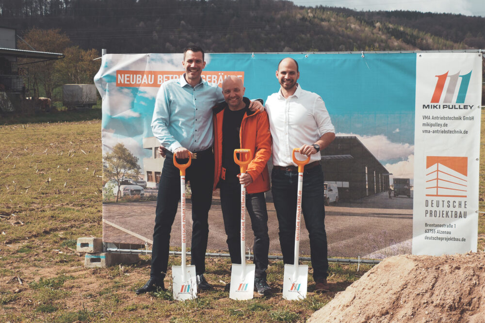 Spatenstich in Großwallstadt, Neubau für Miki Pulley EUI